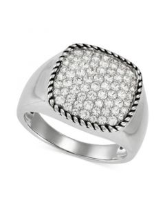 Men's Lab Created White Sapphire (1-1/2 ct.tw.) Band Ring in Sterling Silver