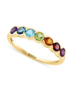 EFFY® Multi-Gemstone Scalloped Band (7/8 ct. t.w.) in 14k Gold-Plated Sterling Silver