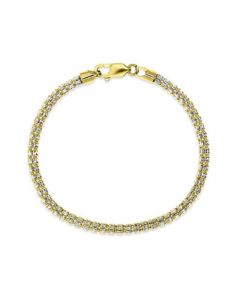 Ice Link Chain Bracelet in 10k Two-Tone Gold