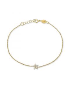 Diamond Starflower Link Bracelet (1/8 ct. t.w.) in 14k Gold