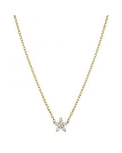 Diamond Starflower Pendant Necklace (1/8 ct. t.w.) in 14k Gold, 16" + 2" extender