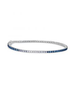 Ombré® Denim Ombré (2-7/8 ct. t.w.) & White Sapphire (1/6 ct. t.w.) Tennis Bracelet in 14k White Gold