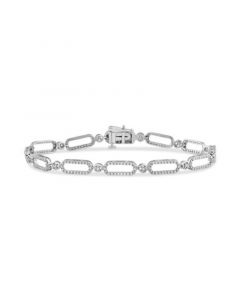 Diamond Open Link Bracelet (1 ct. t.w.) in Sterling Silver