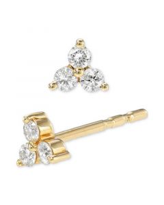 Diamond Trio Stud Earrings (1/8 ct. t.w.) in 14k Gold