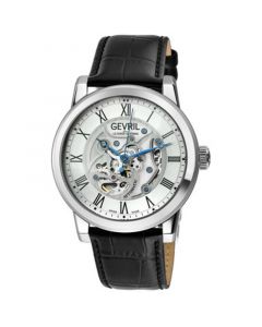 Men's Vanderbilt Swiss Automatic Black Leather Watch 47mm