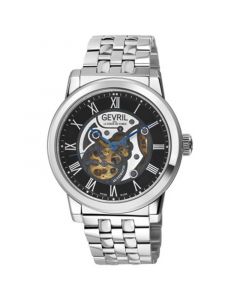 Men's Vanderbilt Swiss Automatic Silver-Tone Stainless Steel Watch 47mm