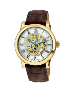 Men's Vanderbilt Swiss Automatic Brown Leather Watch 47mm