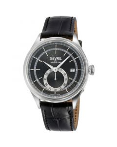 Men's Empire Swiss Automatic Black Leather Watch 40mm