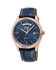 Men's Excelsior Swiss Automatic Blue Leather Watch 42mm