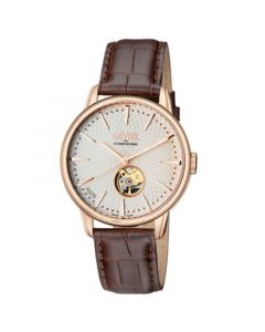 Men's Mulberry Swiss Automatic Brown Leather Watch 42mm