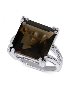 Smoky Quartz Statement Ring (10 ct. t.w.) in Sterling Silver