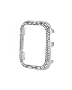 Women's Silver-Tone Alloy Bumper with Clear Crystals Compatible with Apple Watch 41mm