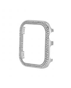 Women's Silver-Tone Alloy Bumper with Clear Crystals Compatible with Apple Watch 45mm