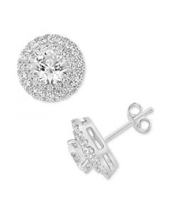 Diamond Double Halo Stud Earrings (2-1/4 ct. t.w.) in 14k White Gold