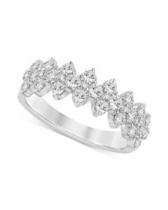 Diamond Cluster Band (1 ct. t.w.) in 14k White Gold