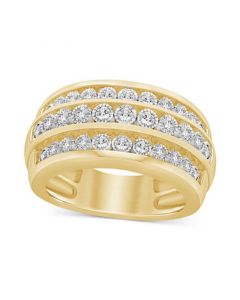 Diamond Triple Row Band (3/4 ct. t.w.) in 14k Gold