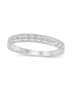 Diamond Milgrain Band (1/2 ct. t.w.) in 14k White or Yellow Gold