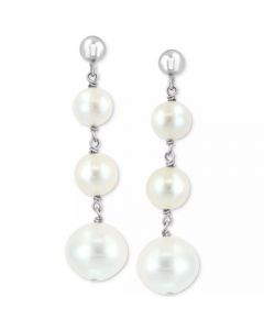 EFFY® Multicolor Freshwater Pearl (6 - 81/2mm) Graduated Drop Earrings in Sterling Silver (Also available in Freshwater Pearl)