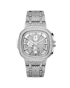 Men's Heist Platinum Series Silver-Tone Stainless Steel Watch, 47.5mm