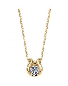 Diamond Solitaire Omega 18" Pendant Necklace (1/5 ct. t.w.) in 14k Gold