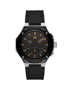 Men's Raptor Black Silicone Strap Watch 46mm