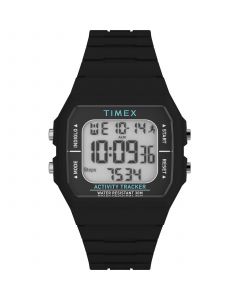 Unisex Digital Ironman Classic Silicone Black Watch 40mm