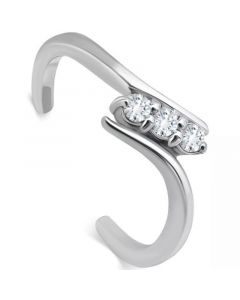 Cubic Zirconia Three Stone Toe Ring, Created for Macy's