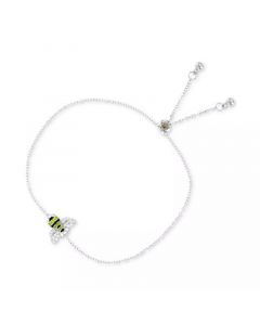 Cubic Zirconia & Enamel Bee Bolo Bracelet