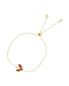 Cubic Zirconia & Enamel Ladybug Bolo Bracelet