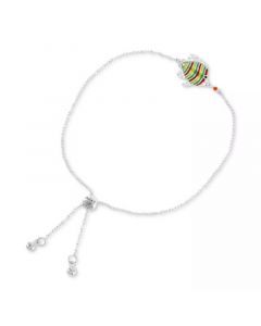 Cubic Zirconia & Multicolor Enamel Fish Bolo Bracelet