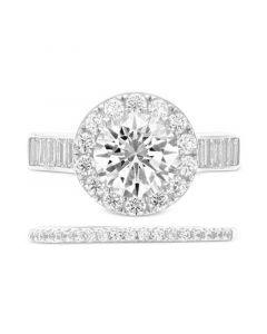 2-Pc. Set Cubic Zirconia Halo Ring & Band