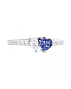 Cubic Zirconia Heart & Pear Two-Stone Ring