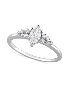 Diamond Marquise-Cut Engagement Ring (1/2 ct. t.w.) in 14k White Gold