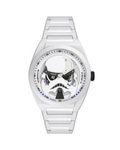 Unisex Limited Edition Star Wars Stormtrooper Automatic White Stainless Steel Watch 43mm