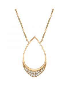 Diamond Teardrop Pendant Necklace (1/10 ct. t.w.) in 14k Gold, 17" + 2" extender, Created for Macy's