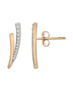 Diamond Branched Stud Earrings (1/6 ct. tw) in 14k Gold, Created for Macy's