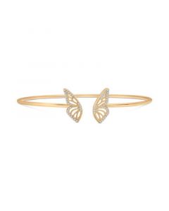 Diamond Butterfly Wing Cuff Bangle Bracelet (1/6 ct. t.w.) in 14k Gold, Created for Macy's