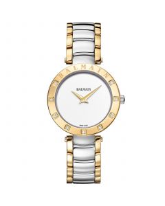 Women's Swiss Balmainia Bijou Diamond (1/10 ct. t.w.) Two-Tone Stainless Steel Bracelet Watch 33mm