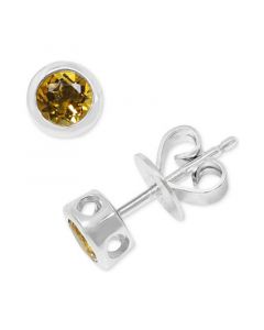 Citrine Bezel Stud Earrings (3/8 ct. t.w.) in Sterling Silver