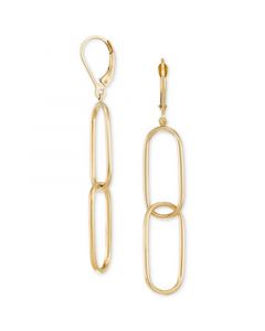 Double Oval Paperclip Drop Earrings in 10k Gold