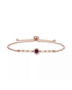 Amethyst & Polished Bar Bolo Bracelet (1/4 ct. t.w.) in Rose Gold-Plated Sterling Silver (Also in Swiss Blue Topaz & Madeira Citrine)