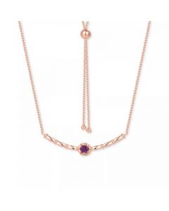 Amethyst Polished Bar 18" Bolo Necklace (1/4 ct. t.w.) in Rose Gold-Plated Sterling Silver (Also in Swiss Blue Topaz & Madeira Citrine)