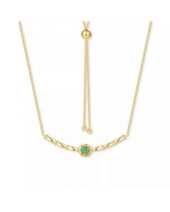 Emerald Polished Bar 18" Bolo Necklace (1/3 ct. t.w.) in Gold-Plated Sterling Silver (Also in Ruby & Sapphire)