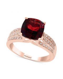 EFFY® Garnet (3-1/4 ct. t.w.) and Diamond (1/5 ct. t.w.) Ring in 14k Rose Gold