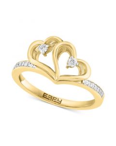 EFFY® Diamond Double Heart Ring (1/8 ct. t.w.) in 14k Gold