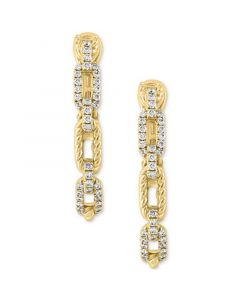 EFFY® Diamond Rope Chain Link Hoop Earrings (3/8 ct. t.w.) in 14k Gold