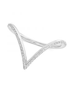 Diamond V-Shaped Ring in 10k White Gold (1/6 ct. t.w.), Created for Macy's