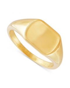 Polished Rounded-Edge Rectangle Signet Ring in 10k Gold