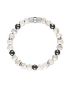 Howlite & Hematite Beaded Stretch Bracelet in Sterling Silver, Created for Macy's