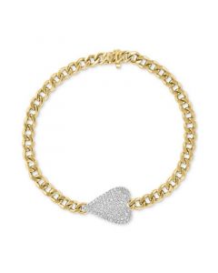 EFFY® Diamond Pavé Heart Link Bracelet (5/8 ct. t.w.) in 14k Gold